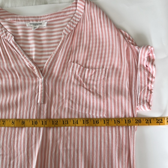 Beach Lunch Lounge rayon pink white striped sleeveless vneck pullover pocket Med - Picture 11 of 12